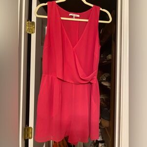Pink Sleeveless Draped shorts romper